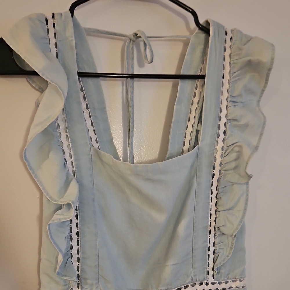 Light Blue Ruffled One P - Picture 2 of 3